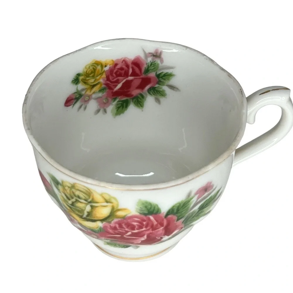 Vintage Ucagco‎ Ceramics Japan Floral Cup & Saucer